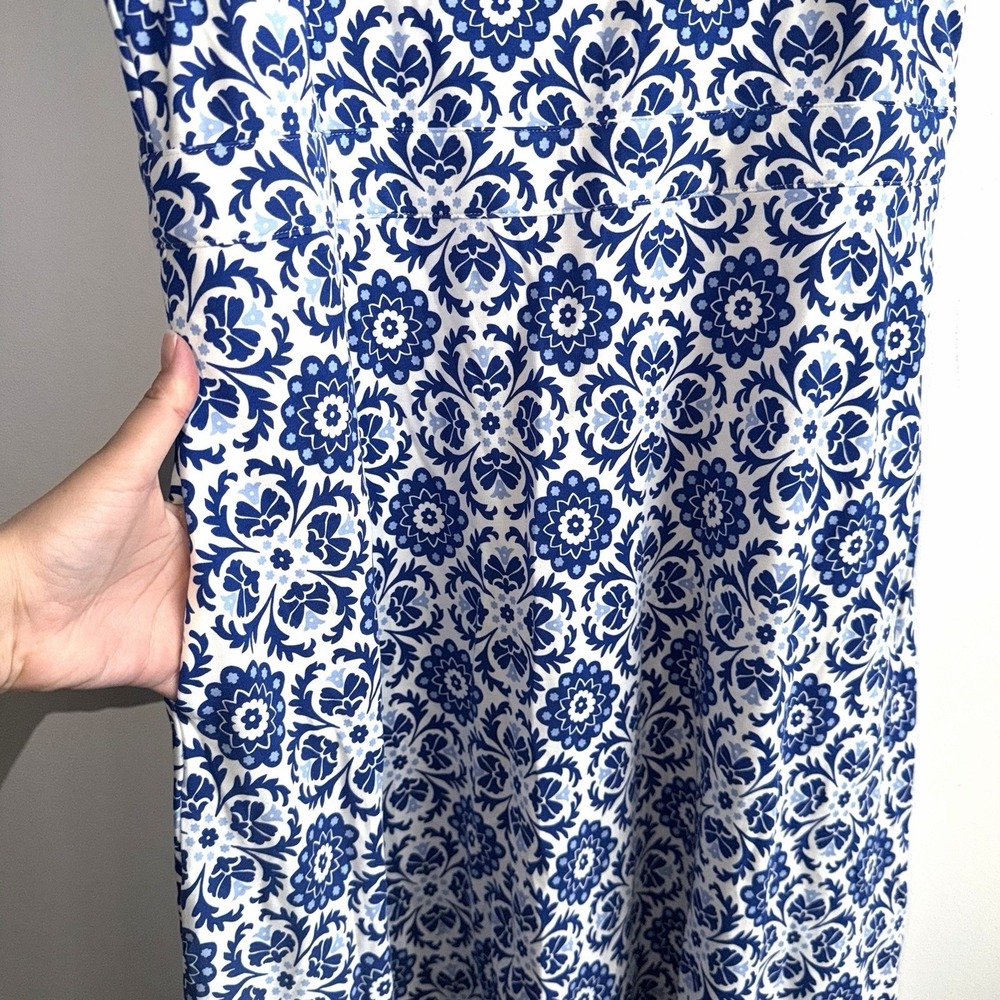 NWT Boden Bridget Dress Blue Fit Flare Jersey Ponte Midi Pockets Size 14 R New - Picture 4 of 10